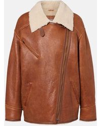 Isabel Marant - Lederjacke Adelina Mit Shearling - Lyst