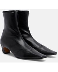 KHAITE - Nevada Leather Ankle Boots - Lyst
