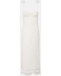 Magda Butrym - Embroidered Silk, Wool And Cotton-Blend Midi Dress - Lyst