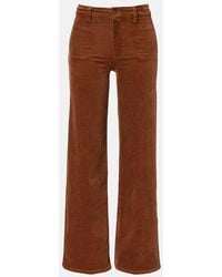 FRAME - Le Slim Palazzo Cotton Corduroy Wide-Leg Pants - Lyst