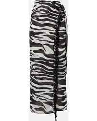 The Attico - Zebra-Print Cotton Muslin Beach Cover-Up - Lyst