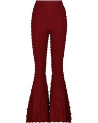 Stella McCartney Synthetik Schlaghose aus Strick in Rot Damen Bekleidung Hosen und Chinos Ausgestellte und Palazzo Hosen 