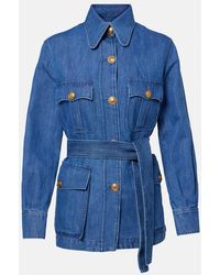 Valentino - Belted Denim Jacket - Lyst