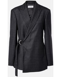 Loewe - Prince Of Wales Check Wool Wrap Blazer - Lyst