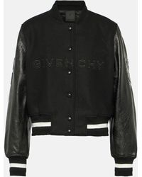 Givenchy - Wool-blend And Leather Varsity Jacket - Lyst