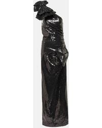 Nina Ricci - Robe Longue Asymetrique A Sequins - Lyst