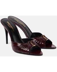 Saint Laurent - Pantoletten Babylone Cassandre 90 Aus Leder - Lyst