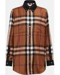Burberry - Checked Wool Flannel Shirt - Lyst