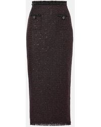 Self-Portrait - Tweed Maxi Skirt - Lyst