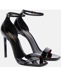 Saint Laurent - Amber 105 Patent Leather Sandals - Lyst