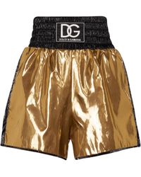 Dolce & Gabbana Shorts de nylon de tiro alto - Neutro