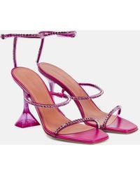 AMINA MUADDI - Gilda Glass Embellished Sandals - Lyst