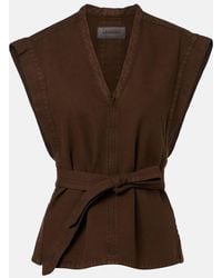 Lemaire - Belted Cotton Twill Top - Lyst