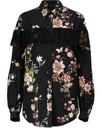 Giambattista Valli Floral Printed Cotton Shirt - Black