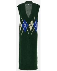 Burberry - Argyle Wool Maxi Dress - Lyst