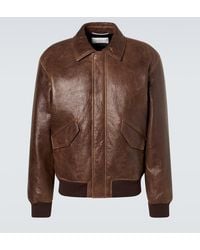 Saint Laurent - Leather Bomber Jacket - Lyst