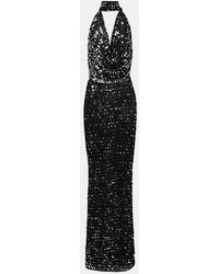 AYA MUSE - Bellico Sequined Halterneck Maxi Dress - Lyst