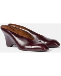 KHAITE - Colt 75 Leather Wedge Mules - Lyst