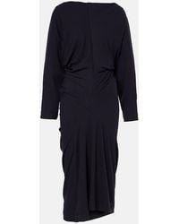 Dries Van Noten - Draped Jersey Midi Dress - Lyst