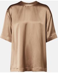 TOTEME - Satin T-Shirt - Lyst