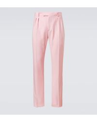 McQueen - Schmale Hose Aus Wolle Und Mohair Mit Seide - Lyst