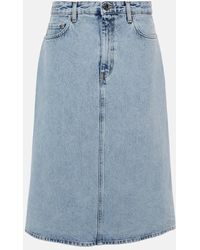 TOTEME - Organi Cotton Denim Midi Skirt - Lyst