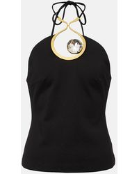 Area - Crystal-Embellished Halterneck Top - Lyst
