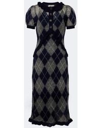 ShuShu/Tong - Argyle Wool And Mohair-Blend Midi Dress - Lyst