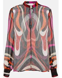 Emilio Pucci - Bluse Marmo Aus Seidenchiffon - Lyst