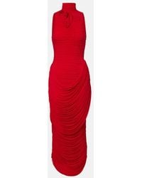 Magda Butrym - Floral-Applique Draped Gown - Lyst