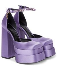 versace medusa satin platform pumps