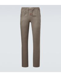 Kiton - Schmale Hose Aus Leinen - Lyst