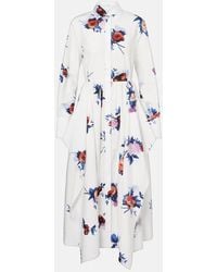 Erdem - Vestido Camisero De Popelin De Algodon Floral - Lyst