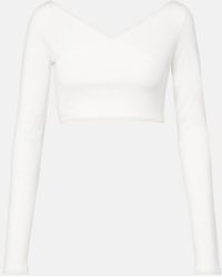 Alaïa - Cotton-Blend Crepe Wrap Top - Lyst