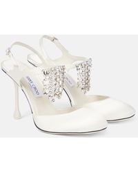 Jimmy Choo - Pumps Verity 95 Aus Satin Mit Kristallen - Lyst