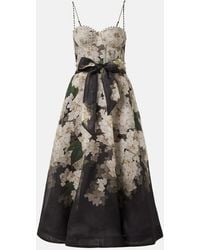 Zimmermann - Balance Linen And Silk Bustier Dress - Lyst