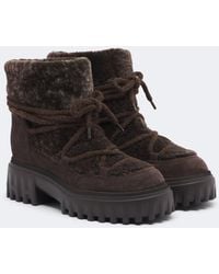 Hogan - H700 Shearling Platform Ankle Boots - Lyst
