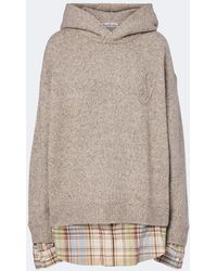 Acne Studios - Layered Alpaca, Yak And Wool-Blend Hoodie - Lyst