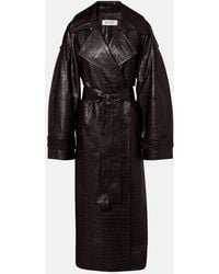 Rohe - Crocodile-Effect Leather Trench Coat - Lyst