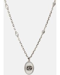 Gucci - Burnished Sterling Silver Pendant Necklace - Lyst
