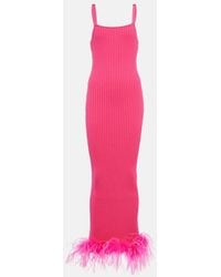 GIUSEPPE DI MORABITO - Rib-Knit Feather-Trimmed Dress - Lyst