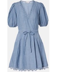 Ulla Johnson - Camila Lace-Trimmed Cotton Minidress - Lyst