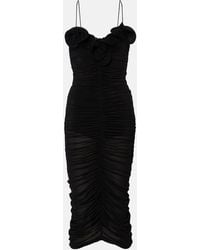 Magda Butrym - Ruched Ruffle Midi Dress - Lyst