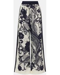 ALÉMAIS - Mickey Floral Linen Wide-Leg Pants - Lyst