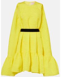 ROKSANDA - Elia Caped Ruffled Cloque Minidress - Lyst