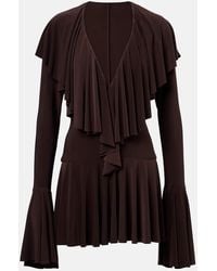 Norma Kamali - Ruffled Jersey Minidress - Lyst