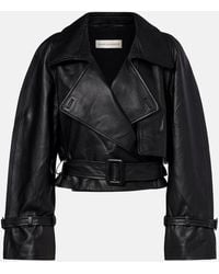 Nour Hammour - Hatti Cropped Leather Jacket - Lyst