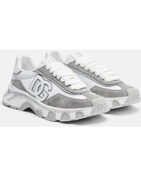 Dolce & Gabbana - Runner Suede-Trimmed Sneakers - Lyst