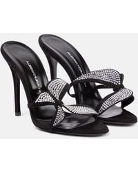 Alessandra Rich - Embellished Leather Sandals - Lyst