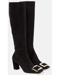 Roger Vivier - Belle Vivier Suede Knee-High Boots - Lyst